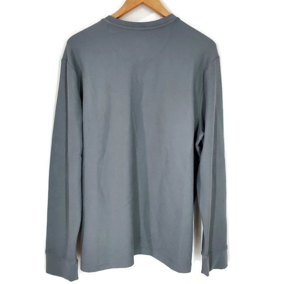 Untuckit Lumel Henley Waffle Knit Thermal Grey Long Sleeve Top Men’s Size XLarge - Picture 2 of 8